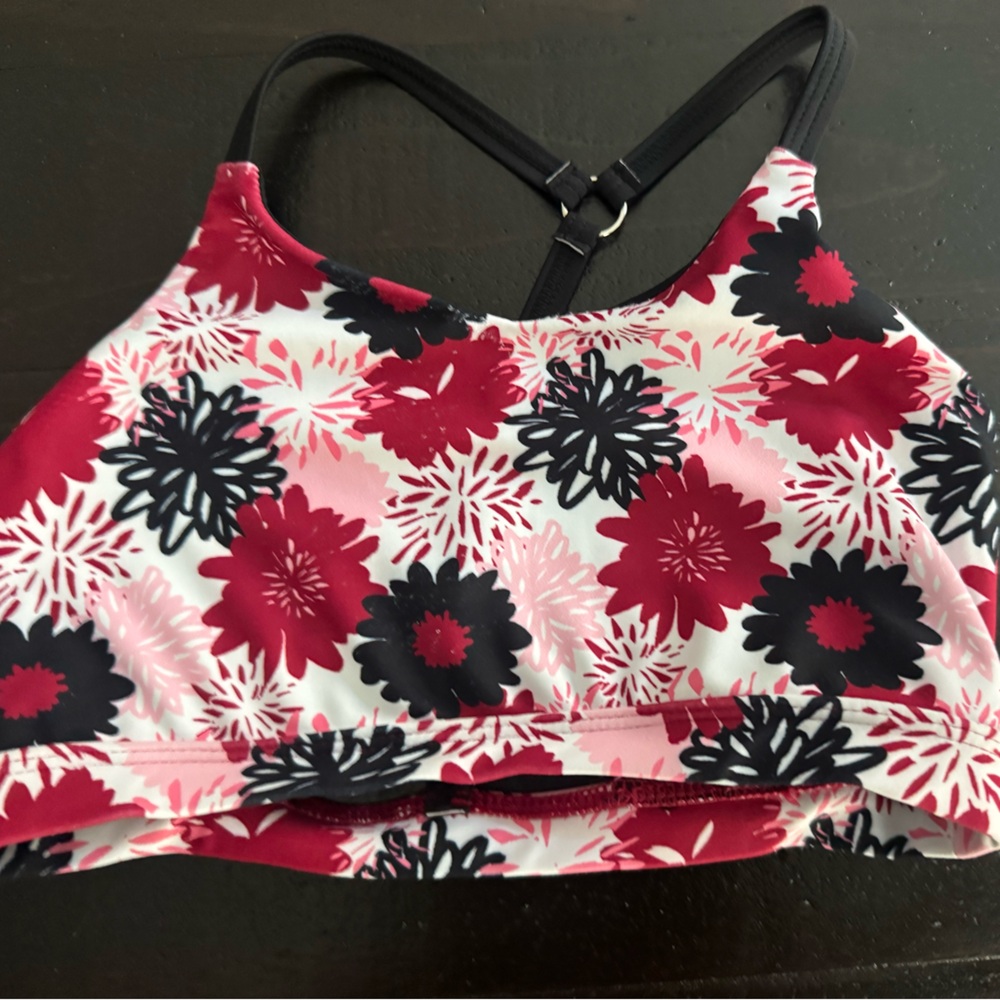 Floral Kids Top - Red and Black